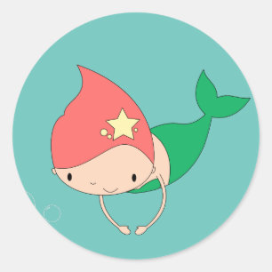 Sticker Rond sirène illusima en coton bonbon