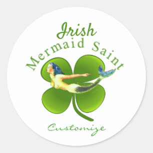 Sticker Rond Sirène irlandaise Saint Thunder_Cove