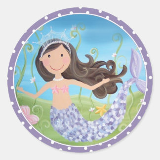 Sticker Rond Sirène pourpre - (autocollant fixe)
