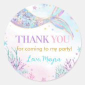 Sticker Rond Sirène sous la mer Anniversaire (Devant)