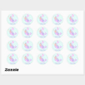 Sticker Rond Sirène sous la mer Anniversaire Fille Age Blue Par (Feuille)