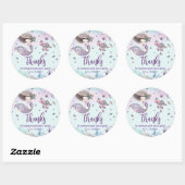 Sticker Rond Sirène Whimsical sous la mer Anniversaire Favor (Feuille)