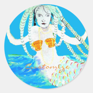 Sticker Rond Sirènes avec Dreadlocks Thunder_Cove
