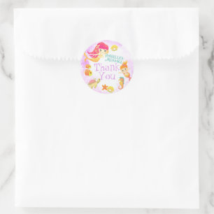 Sticker Rond Sirènes roses