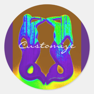 Sticker Rond sirènes violettes jumelles