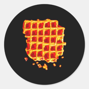 Sticker Rond Sirop de gaufre belge Petit-déjeuner Nourriture Sn