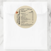 Sticker Rond Sirop d'érable beige - valeur nutritive avec feuil (Sac)