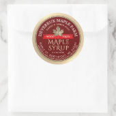 Sticker Rond Sirop d'érable Bois Fierté Bannière rouge Feuille (Sac)