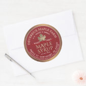 Sticker Rond Sirop d'érable Bois Fierté Bannière rouge Feuille (Enveloppe)