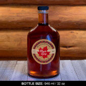 Sticker Rond Sirop d'érable Buffalo feuille rouge Plaid Kraft