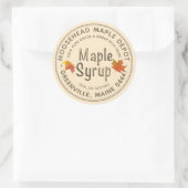 Sticker Rond Sirop d'érable Feuilles d'érable d'automne avec fr (Sac)
