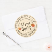 Sticker Rond Sirop d'érable Feuilles d'érable d'automne avec fr (Enveloppe)