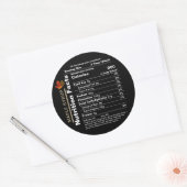 Sticker Rond Sirop d'érable noir rond Valeur nutritive à la feu (Enveloppe)