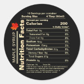 Sticker Rond Sirop d'érable Valeur nutritive Feuille d'érable a (Devant)