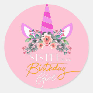 Sticker Rond Sisiter Unicorn