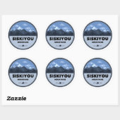 Sticker Rond Siskiyou Mountains California Camping (Feuille)