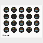Sticker Rond Sistas Femmes Afro Ensemble Fier Sistas Noirs Quee (Feuille)