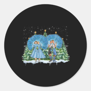 Sticker Rond Sisters White Christmas Film 1954 Noël Neige Pajam