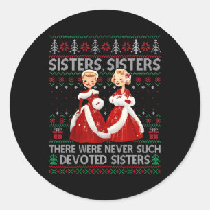Sticker Rond Sisters White Christmas Movie 1954 Xmas Holiday Pa