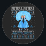 Sticker Rond Sisters White Xmas Snow Christmas Movie 1954 Holid<br><div class="desc">Sisters White Xmas Snow Christmas Movie 1954 Pajamas de Fêtes</div>