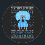 Sticker Rond Sisters White Xmas Snow Christmas Movie 1954 Holid<br><div class="desc">Sisters White Xmas Snow Christmas Movie 1954 Pajamas de Fêtes</div>