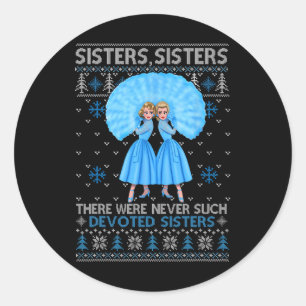 Sticker Rond Sisters White Xmas Snow Christmas Movie 1954 Holid