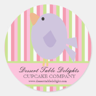 Sticker Rond Site de publicité commerciale de mignonne Bird Str