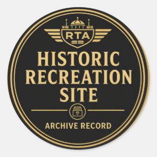 Sticker Rond Site de reconstitution historique RTA Archive Reco