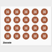 Sticker Rond Site mariage QR code détails rsvp brûlé orange (Feuille)