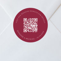 Site mariage QR code détails rsvp burgundy