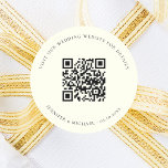 Sticker Rond site mariage QR code détails rsvp ivoire<br><div class="desc">Ajoutez votre URL pour votre site mariage. Pour plus d'informations,  détails,  rsvp en ligne. Un arrière - plan couleur ivoire,  texte noir.</div>