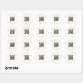 Sticker Rond site mariage QR code détails rsvp ivoire (Feuille)
