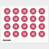 Sticker Rond Site mariage QR code détails rsvp magenta (Feuille)