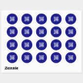 Sticker Rond site mariage QR code détails rsvp marine bleu (Feuille)