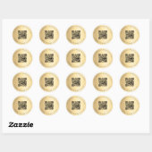 Sticker Rond Site mariage QR code détails rsvp or (Feuille)
