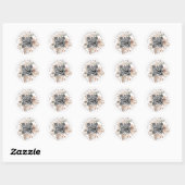 Sticker Rond Site mariage QR code détails rsvp pampas (Feuille)