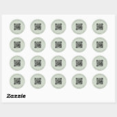 Sticker Rond Site mariage QR code détails rsvp sauge vert (Feuille)