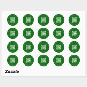 Sticker Rond site mariage QR code détails rsvp vert émeraude (Feuille)