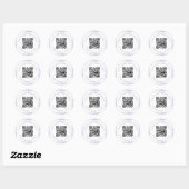 Sticker Rond Site mariage QR code détails rsvp violet blanc (Feuille)