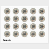 Sticker Rond Site mariage QR détails rsvp sauge pampas verte (Feuille)