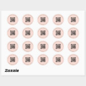 Sticker Rond Site web mariage QR code détails rsvp pêche (Feuille)