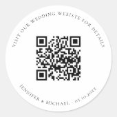 Sticker Rond Site web mariage QR code informations rsvp (Devant)