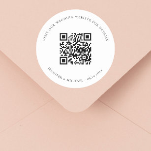 Sticker Rond Site web mariage QR code informations rsvp