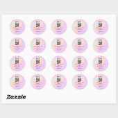 Sticker Rond site web mariage rsvp q r code ajouter nom texte (Feuille)