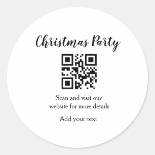 Sticker Rond Site web simple pour fête de Noël code-barres QR a