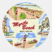 Sticker Rond Sites de Myrtle Beach (Devant)