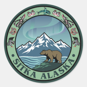 Sticker Rond Sitka Alaska États-Unis