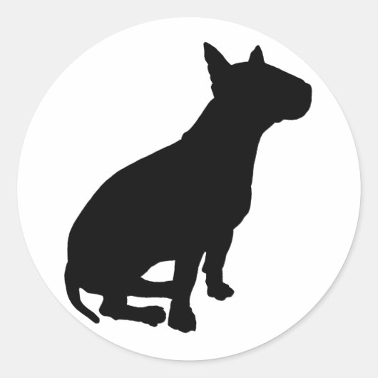 Sticker Rond Sitting Bull Terrier (Devant)
