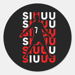 Sticker Rond Siuuuu Cadeau de foot drôle pour les fans de footb