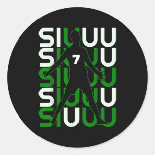 Sticker Rond Siuuuu Cadeau de foot drôle pour les fans de footb